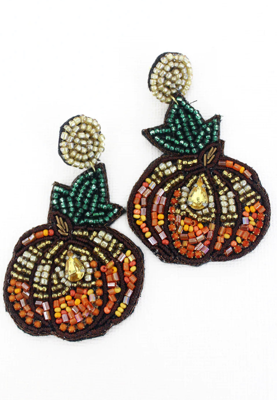 Pumpkin Beaded Earrings