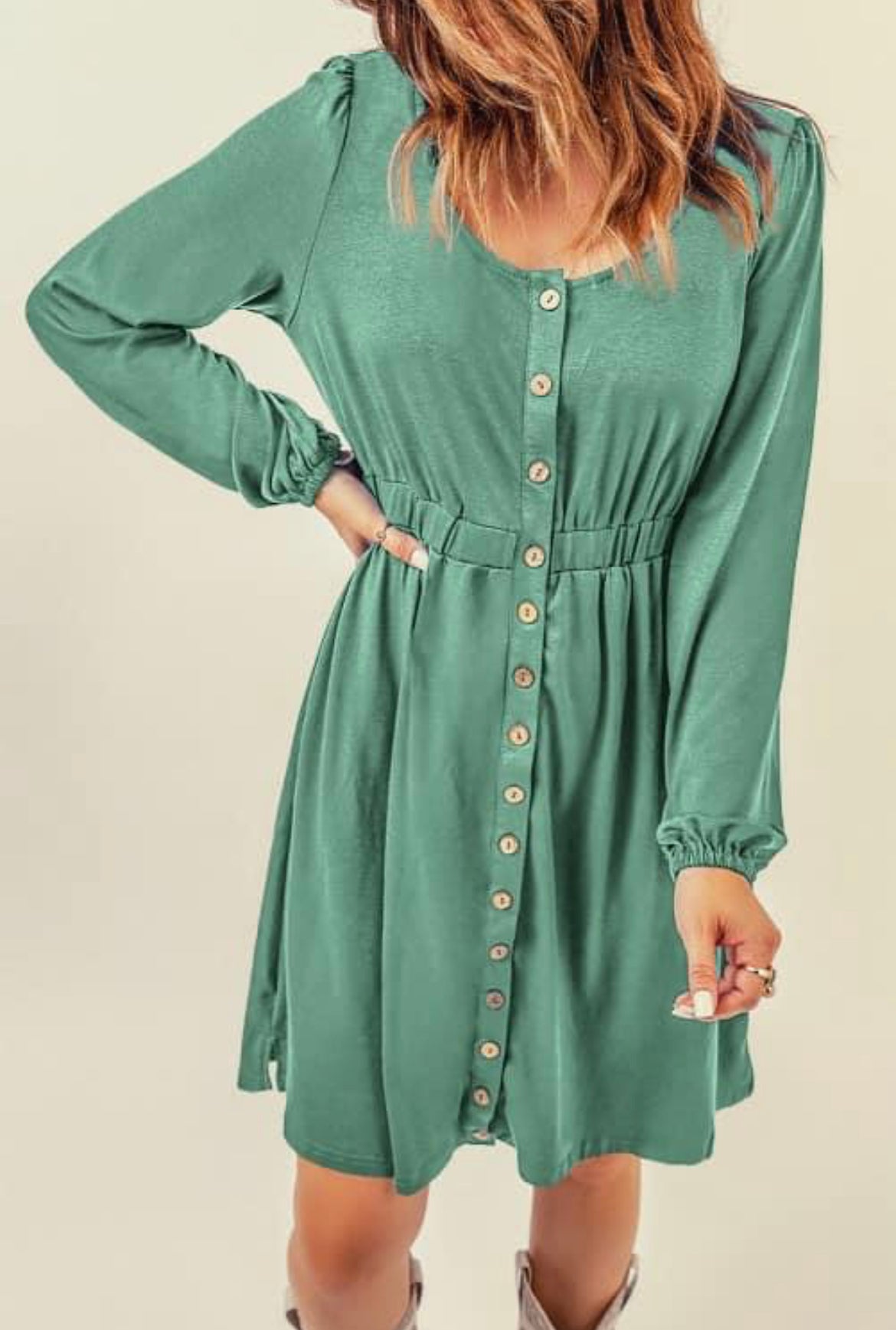 Evergreen Button Down Dress