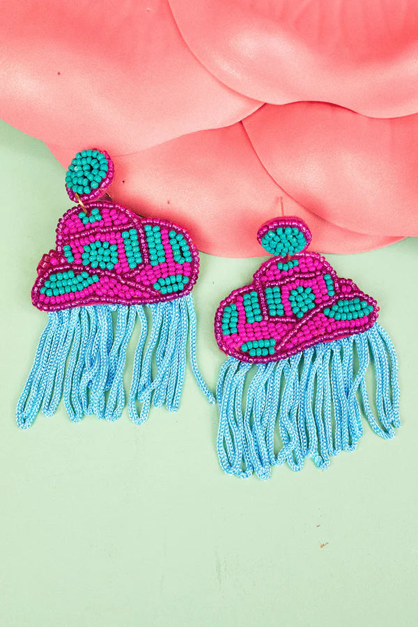 Giddy Up Fringed Beaded Earrings